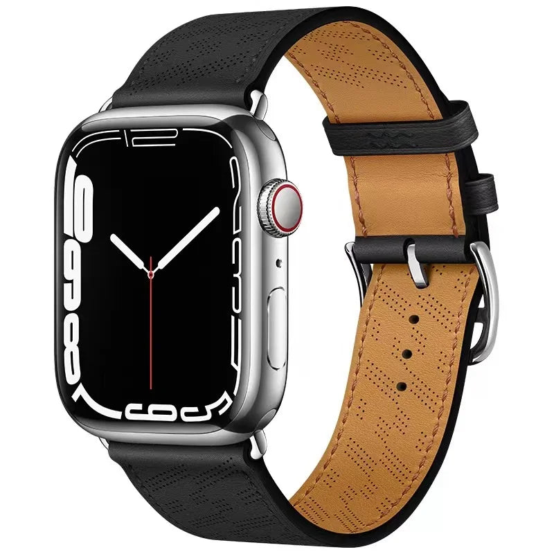 Genuine Leather Bracelet Strap For Apple Watch Band 45mm 49mm 41mm 44mm 42mm 40mm band iWatch Ultra/2 10 42/46mm 9 8 7 6 5 4 SE